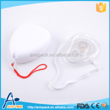 First aid CPR disposable plastic mouth to mouth breathing mask with valve